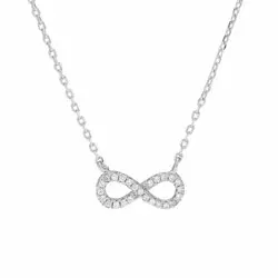 Joanli Nor infinity hanger met ketting in zilver witte zirkoon