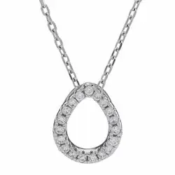 NORDAHL ANDERSEN hanger met ketting in gerodineerd zilver witte zirkoon