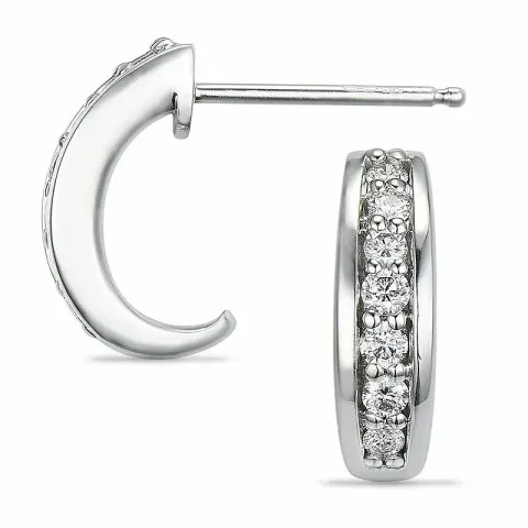 13 mm diamant oorbellen in 14 karaat witgoud met diamanten