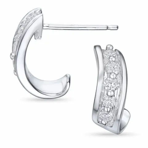 diamant halfcreool in 14 karaat witgoud met diamant