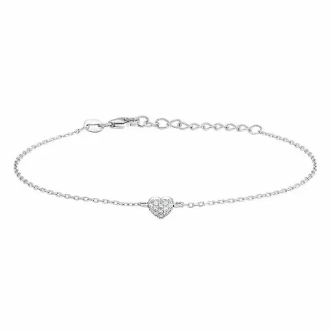 Joanli Nor hart armband in gerodineerd zilver witte zirkoon