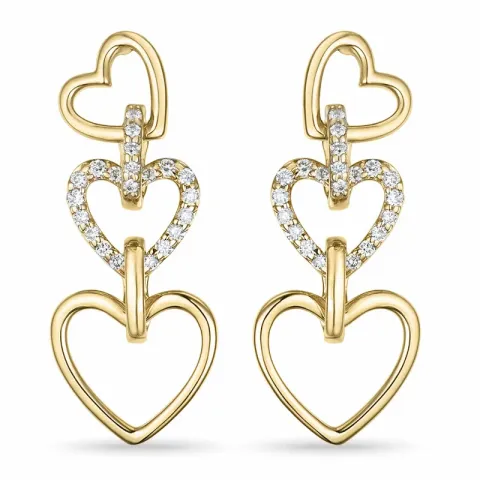 hart briljant oorbellen in 14 karaat goud met diamant