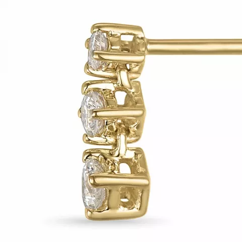 diamant goud briljant oorbellen in 14 karaat goud met diamant 