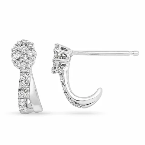 Briljant oorsteker in 14 karaat witgoud met diamant 