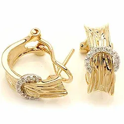 diamant oorbellen in 14 karaat goud en witgoud met diamant 