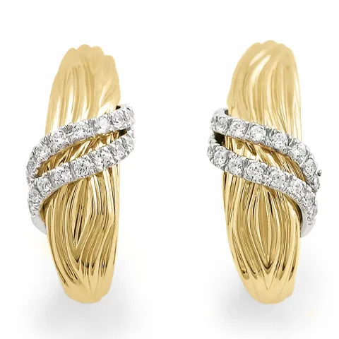 diamant oorsteker in 14 karaat goud en witgoud met diamant