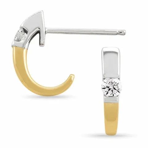 Diamant oorbellen in 14 karaat goud en witgoud met diamanten 