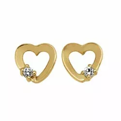 NORDAHL ANDERSEN hart oorbellen in 14 karaat goud witte diamanten