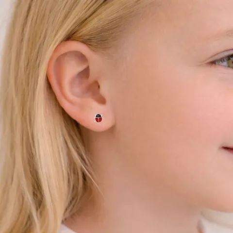 lieveheersbeestje oorbellen in zilver - Little Ones