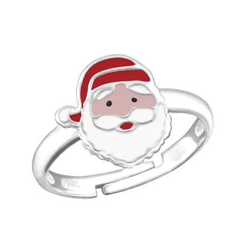 Kerstman kinder ring in zilver