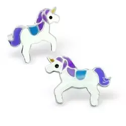 Eenhoorn oorbellen in zilver