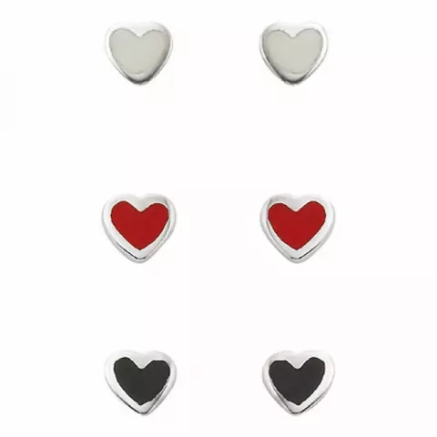 Aagaard hart sieraden set in zilver veelkleurig emaille