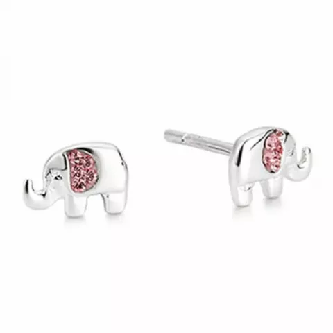 Aagaard olifant oorbellen in zilver roze zirkoon