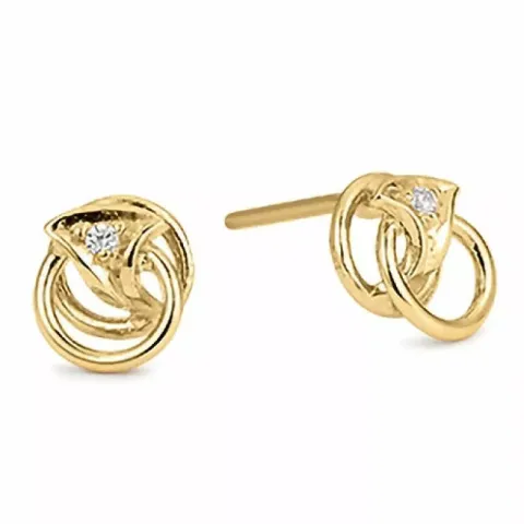 Aagaard cirkel oorbellen in 8 karaat goud witte zirkoon