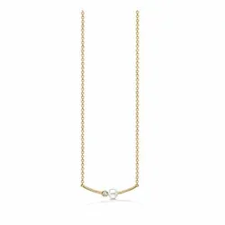 Aagaard verguld zilver ketting met hanger in verguld sterlingzilver witte zirkoon