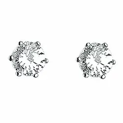 5 mm Aagaard rond oorsteker in gerodineerd zilver witte zirkoon