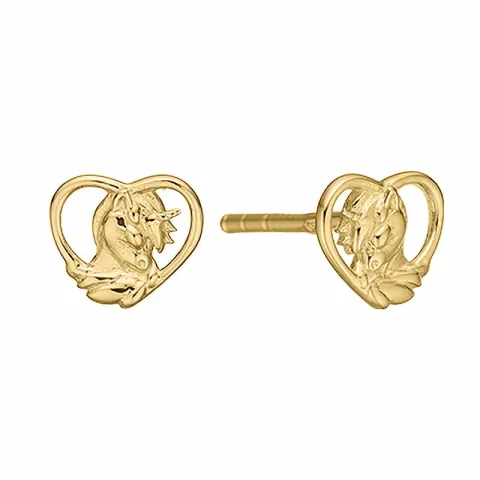 Aagaard eenhoorn oorbellen in verguld sterlingzilver