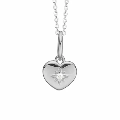 Aagaard hart hanger met ketting in zilver witte zirkoon