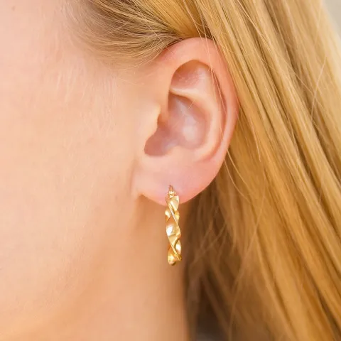 gedraaide Aagaard cirkel creool in verguld sterlingzilver