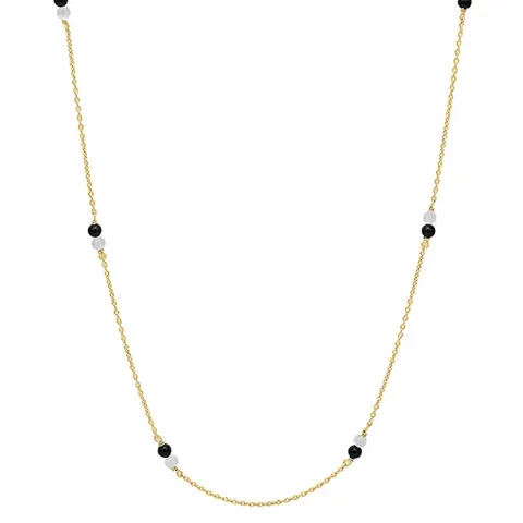 Aagaard ketting in verguld sterlingzilver zwart onyx groen amazoniet