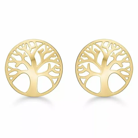 10 x 10 mm boom van het leven oorsteker in 8 karaat goud