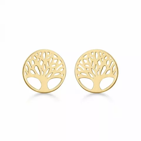 6 mm Støvring Design boom van het leven oorbellen in 14 karaat goud