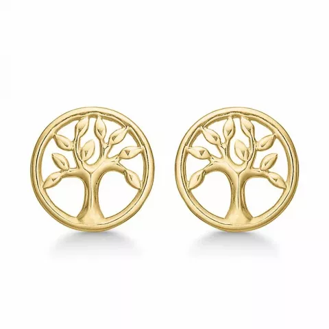 7,5 mm Støvring Design boom van het leven oorbellen in 8 karaat goud