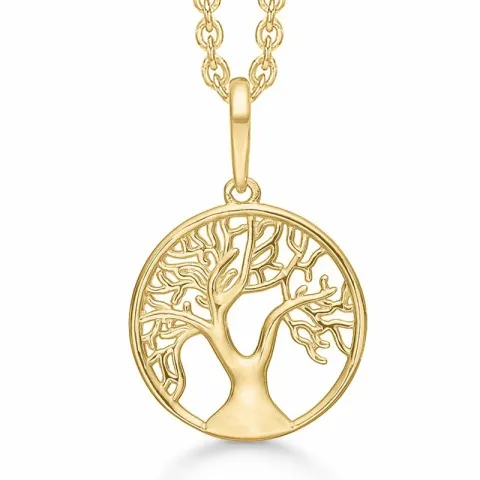 12 mm Støvring Design boom van het leven ketting met hanger in 8 karaat goud