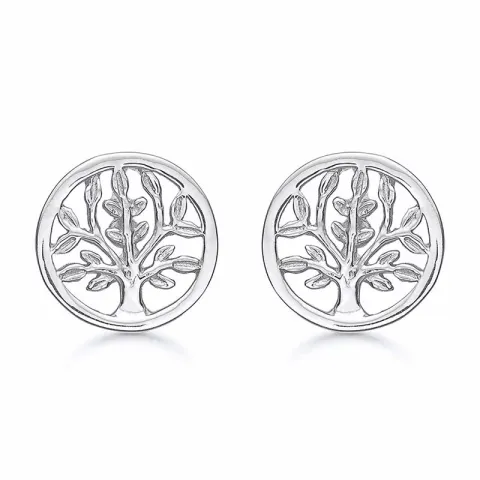 12 mm Støvring Design boom van het leven oorbellen in zilver