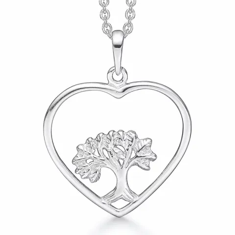 Støvring Design boom van het leven ketting met hanger in gerodineerd zilver