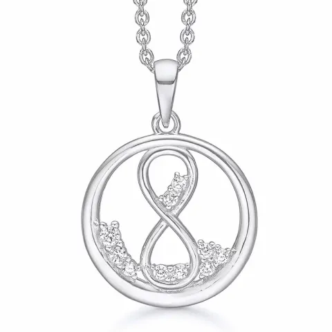 Støvring Design infinity zirkoon hanger met ketting in gerodineerd zilver witte zirkoon