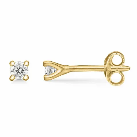 2,5 mm Støvring Design zirkoon oorbellen in 8 karaat goud witte zirkoon
