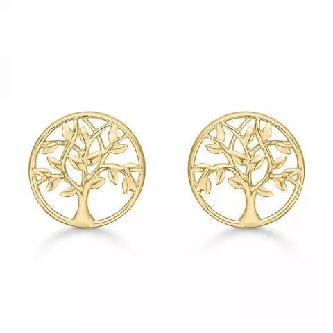 6,5 mm Støvring Design boom van het leven oorbellen in 14 karaat goud