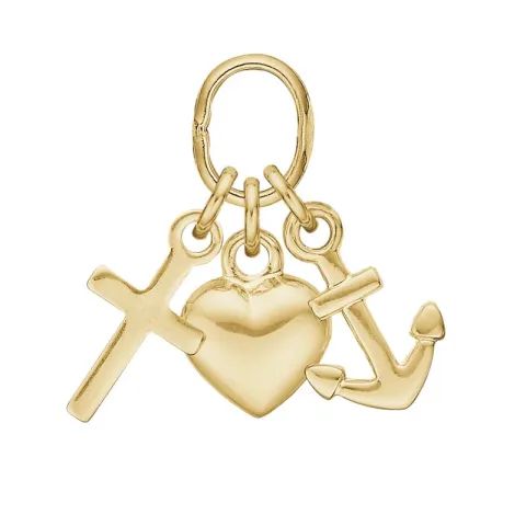 klein Støvring Design geloof-hoop-liefde hanger in 8 karaat goud