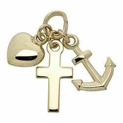 Støvring Design geloof-hoop-liefde hanger in 8 karaat goud