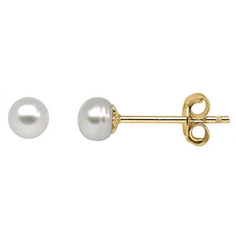4 mm Støvring Design parel oorsteker in verguld sterlingzilver