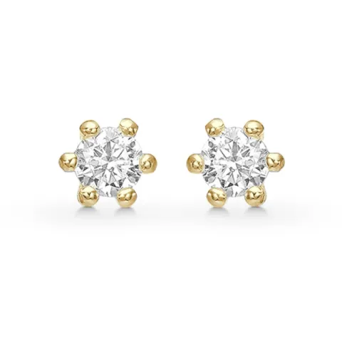 2,5 mm Støvring Design oorsteker in verguld sterlingzilver witte zirkoon