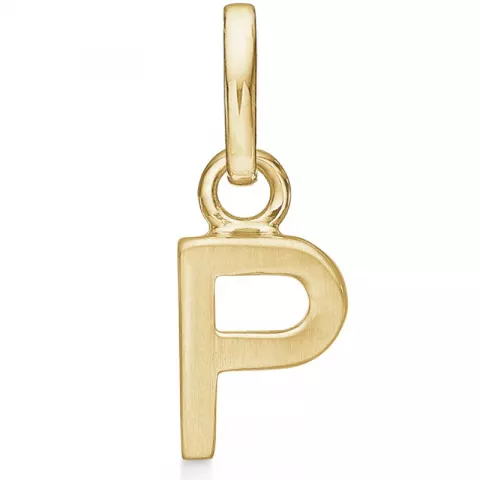Støvring Design letter p hanger in verguld sterlingzilver