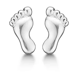 Støvring Design voeten oorbellen in gerodineerd zilver