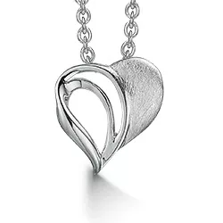 Støvring Design hart hanger met ketting in gerodineerd zilver