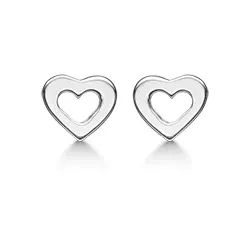 Støvring Design hart oorbellen in gerodineerd zilver