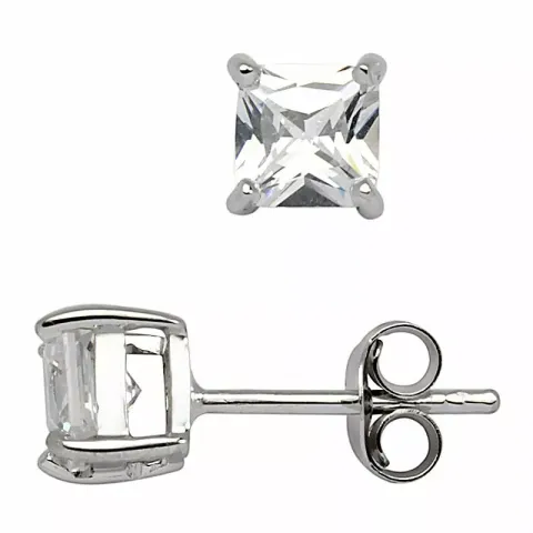 5 mm Støvring Design oorbellen in zilver witte zirkoon