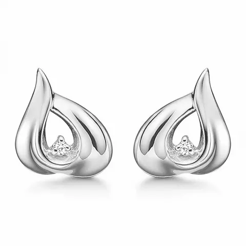 Støvring Design oorbellen in zilver witte zirkoon