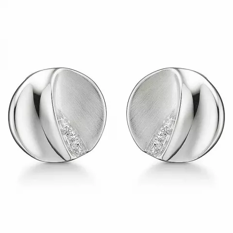 Støvring Design oor clips in zilver witte zirkoon