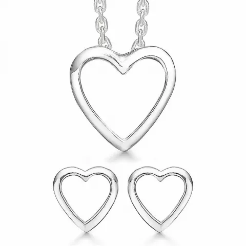 Støvring Design hart sieraden set in zilver