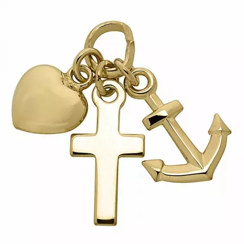 Støvring Design geloof-hoop-liefde hanger in 14 karaat goud