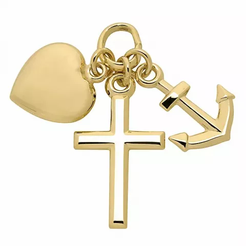 Støvring Design geloof-hoop-liefde hanger in 14 karaat goud