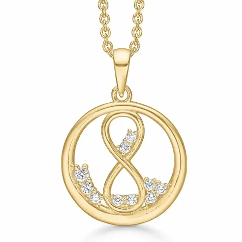 Støvring Design infinity zirkoon hanger met ketting in verguld sterlingzilver witte zirkoon