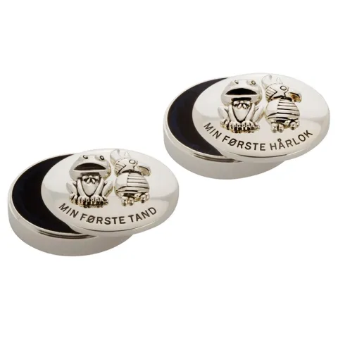 Geboortegeschenken: Kaj en Andrea eerste tand-haarlok in ziverplated model: 250-83120