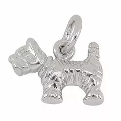 Siersbøl hond hanger in zilver
